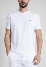 White Crew Neck T-shirt Combed Cotton - Image 2