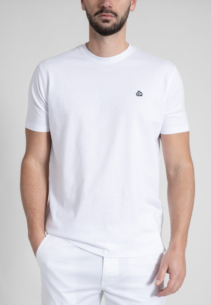 Λευκό Μπλούζα Λαιμόκοψη Combed Βαμβάκι - Image 2