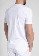 White Crew Neck T-shirt Combed Cotton - Image 4