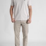 Ανοιχτό Γκρι Μπλούζα Λαιμόκοψη Combed Βαμβάκι