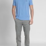 Steel Blue Μπλούζα Λαιμόκοψη Combed Βαμβάκι