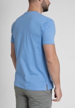 Steel Blue Crew Neck T-shirt Combed Cotton - Image 4