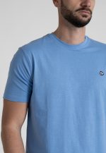 Steel Blue Crew Neck T-shirt Combed Cotton - Image 3