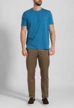 Turquoise Crew Neck T-shirt Combed Cotton