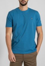 Turquoise Crew Neck T-shirt Combed Cotton - Image 2
