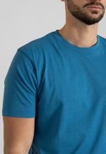 Turquoise Crew Neck T-shirt Combed Cotton - Image 3