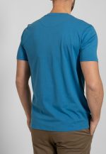 Turquoise Crew Neck T-shirt Combed Cotton - Image 4
