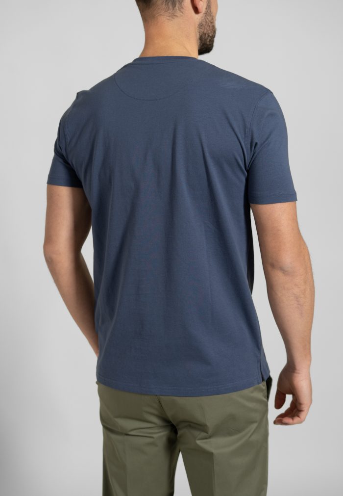 Blue Jean Crew Neck T-shirt Combed Cotton - Image 4