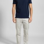 Ναυτικό Μπλε Μπλούζα Λαιμόκοψη Combed Βαμβάκι