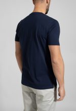 Marine Blue Crew Neck T-shirt Combed Cotton - Image 4