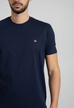 Marine Blue Crew Neck T-shirt Combed Cotton - Image 2