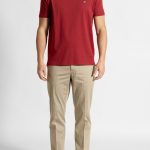 Μπορντό Μπλούζα Λαιμόκοψη Combed Βαμβάκι