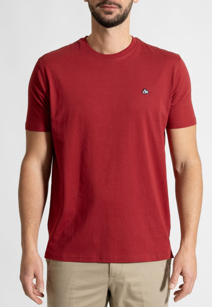 Μπορντό Μπλούζα Λαιμόκοψη Combed Βαμβάκι - Image 2