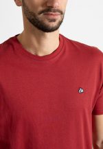 Deep Red Crew Neck T-shirt Combed Cotton - Image 3