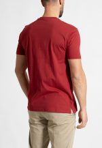 Deep Red Crew Neck T-shirt Combed Cotton - Image 4