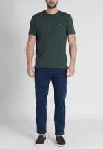 Forest Green Crew Neck T-shirt Combed Cotton