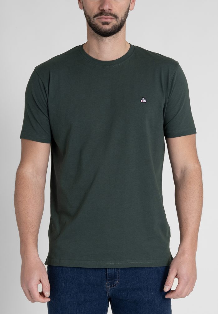 Forest Green Crew Neck T-shirt Combed Cotton - Image 2