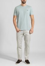 Silver Green Crew Neck T-shirt Combed Cotton