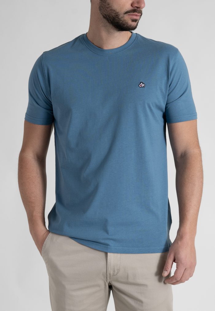 Pilot Blue Crew Neck T-shirt Combed Cotton - Image 2