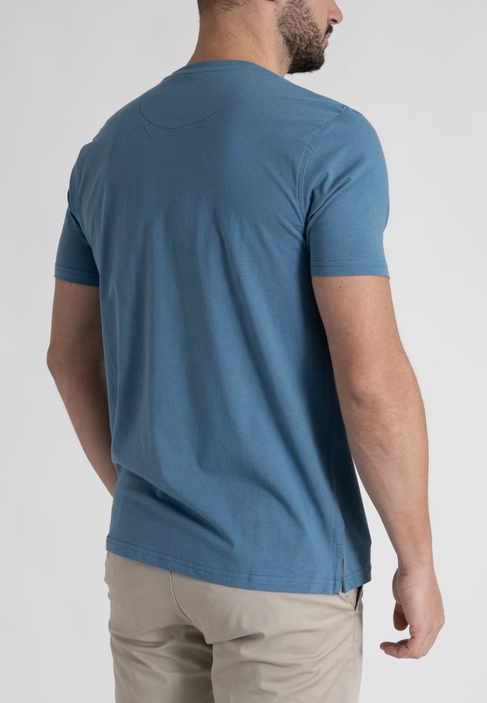 Pilot Blue Crew Neck T-shirt Combed Cotton - Image 4