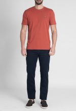 Marocco red Crew Neck T-shirt Combed Cotton