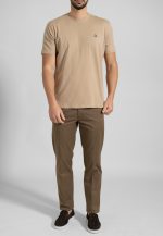 Sand Crew Neck T-shirt Combed Cotton