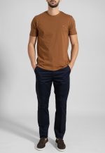 Cinnamon Crew Neck T-shirt Combed Cotton