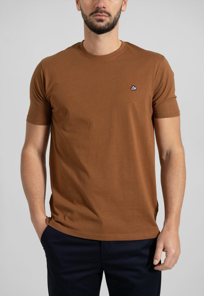 Καφέ κανέλας Μπλούζα Λαιμόκοψη Combed Βαμβάκι - Image 2