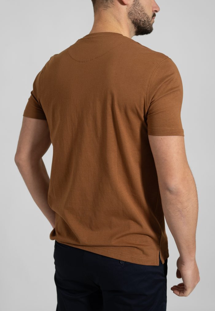 Καφέ κανέλας Μπλούζα Λαιμόκοψη Combed Βαμβάκι - Image 4