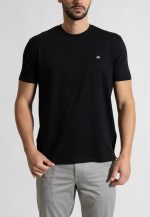 Black Crew Neck T-shirt Combed Cotton - Image 2