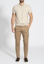 Sand Knitted Polo Shirt Regular Fit