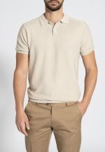 Sand Knitted Polo Shirt Regular Fit - Image 2