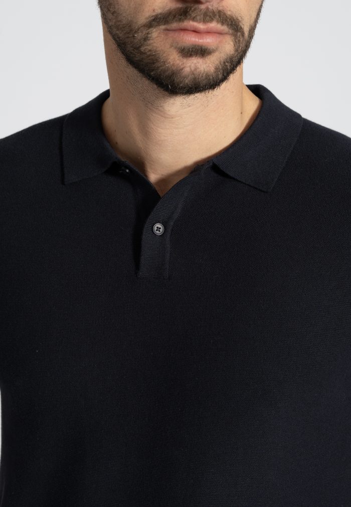 Σκούρο Μπλέ Πόλο Πλεκτό Κανονική Γραμμή - Image 4