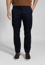 Dark Blue Trousers Chino Twill Gabardine Regular Fit - Image 2