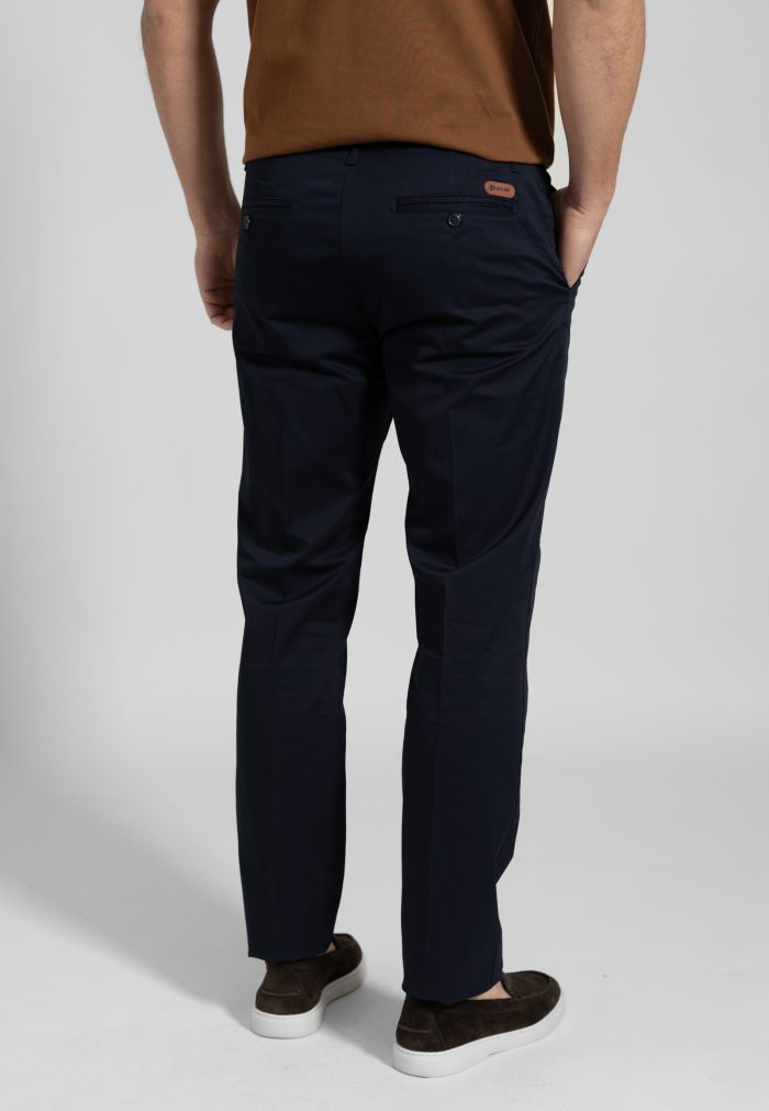 Σκούρο Μπλε Παντελόνι chino twill καπαρντίνα κανονική γραμμή - Image 3