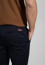 Dark Blue Trousers Chino Twill Gabardine Regular Fit - Image 5