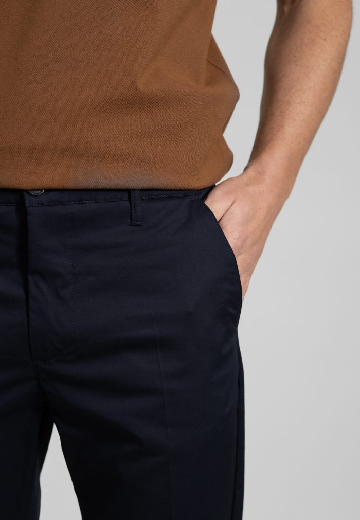 Σκούρο Μπλε Παντελόνι chino twill καπαρντίνα κανονική γραμμή - Image 4