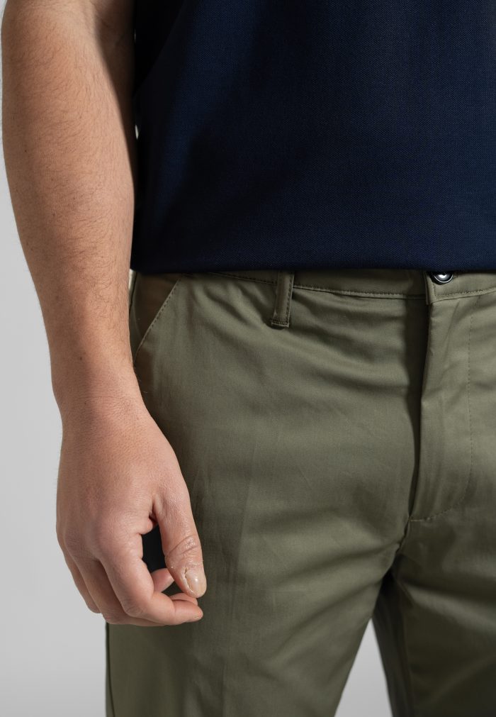 Χακί Παντελόνι chino twill καπαρντίνα κανονική γραμμή - Image 5