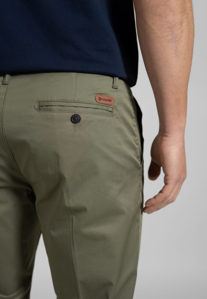 Χακί Παντελόνι chino twill καπαρντίνα κανονική γραμμή - Image 4