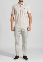 Light Grey Trousers Chino Twill Gabardine Regular Fit