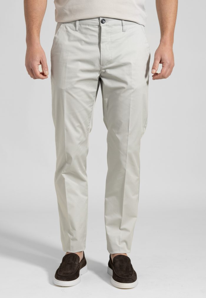 Light Grey Trousers Chino Twill Gabardine Regular Fit - Image 2