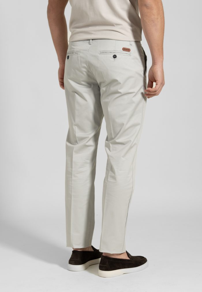 Light Grey Trousers Chino Twill Gabardine Regular Fit - Image 3