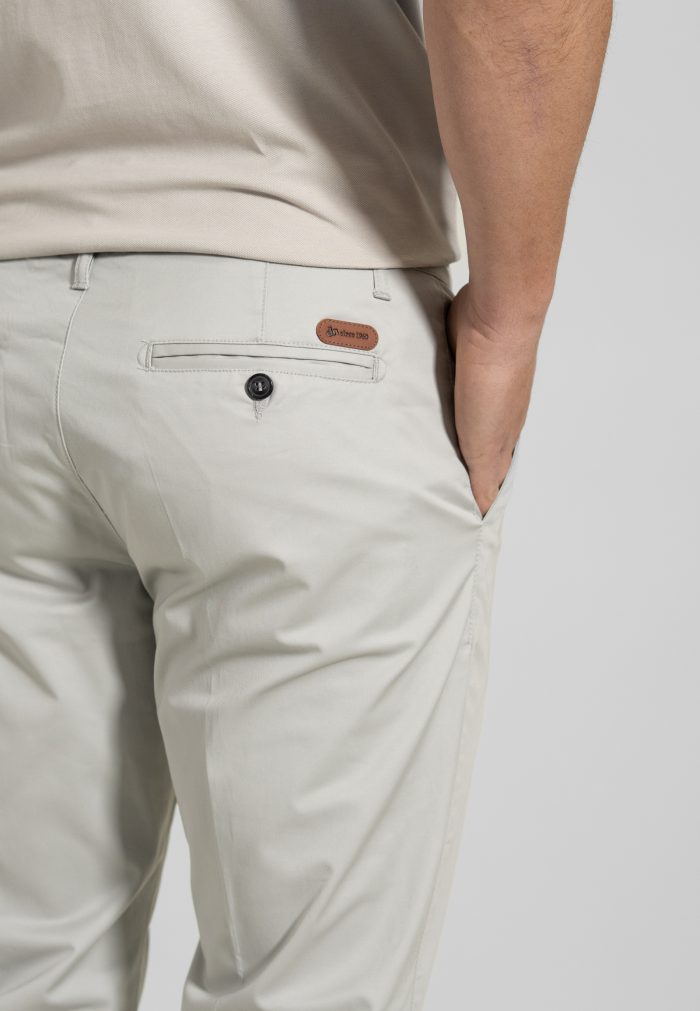 Light Grey Trousers Chino Twill Gabardine Regular Fit - Image 4