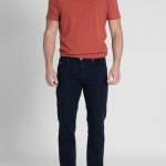 Σκούρο Μπλε Τζιν παντελόνι στενή γραμμή