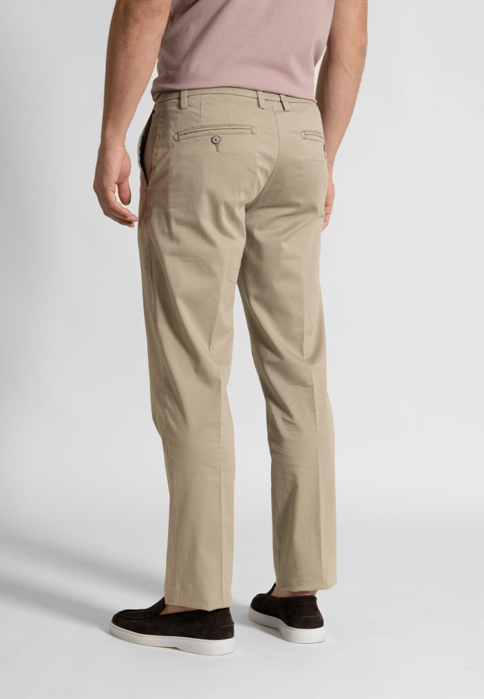 Μπεζ Παντελόνι Chino Satin Stretch Κανονική Γραμμή - Image 3