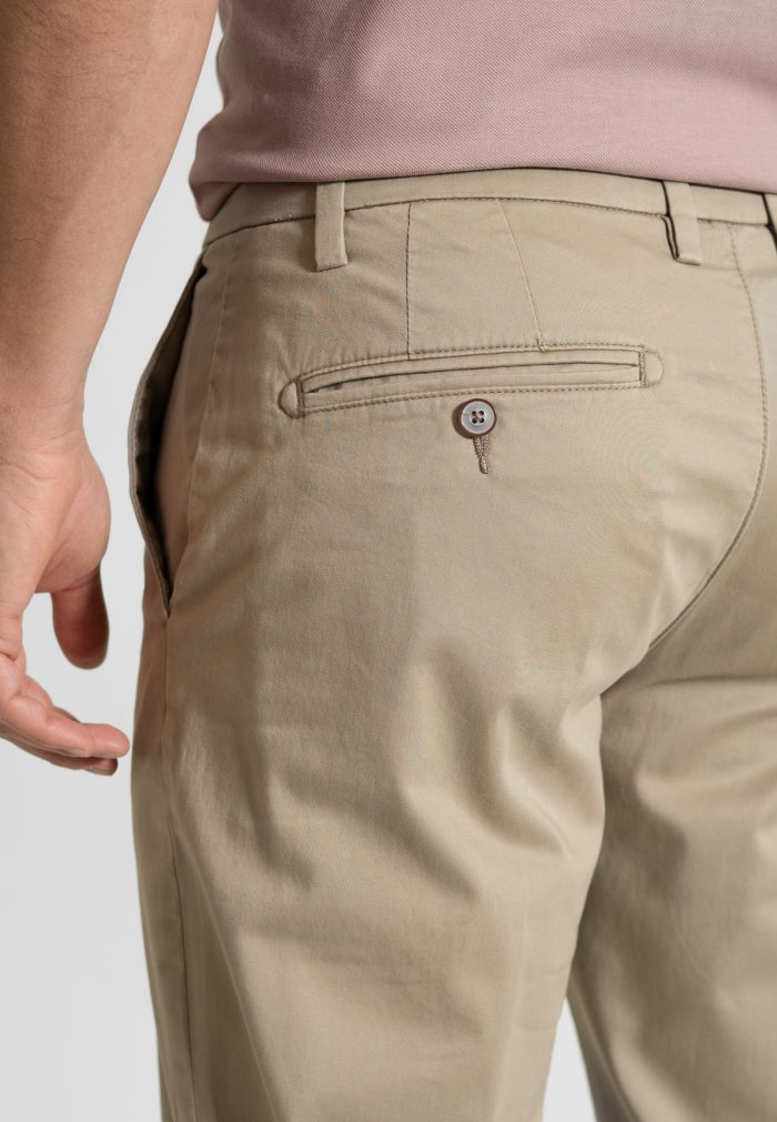 Μπεζ Παντελόνι Chino Satin Stretch Κανονική Γραμμή - Image 4