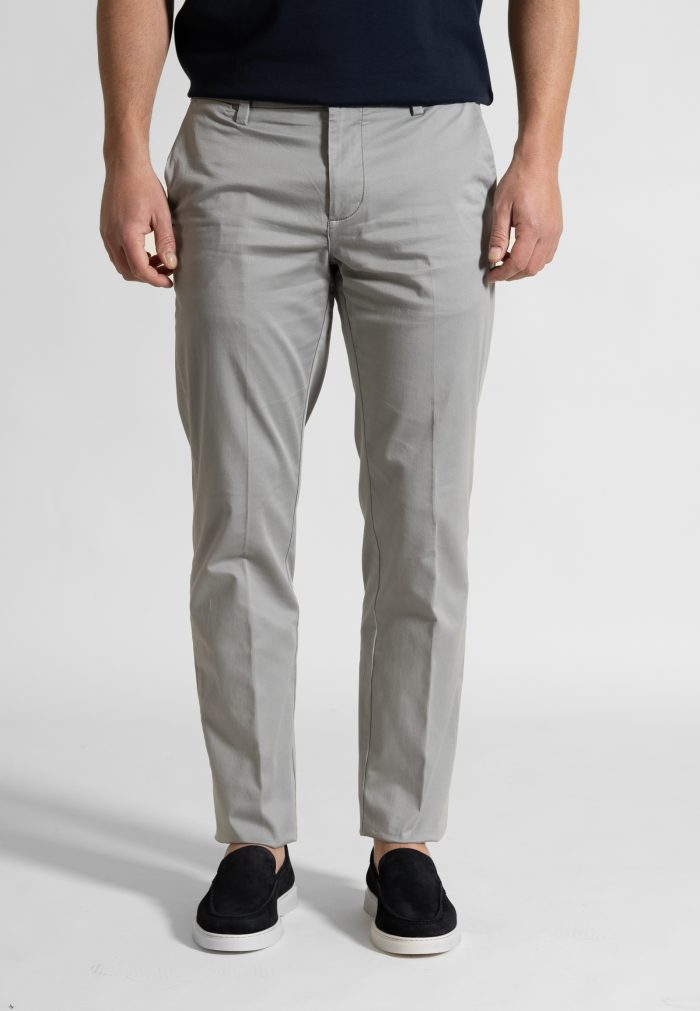 Ανοιχτό Γκρι Παντελόνι Chino Satin Stretch Κανονική Γραμμή - Image 2