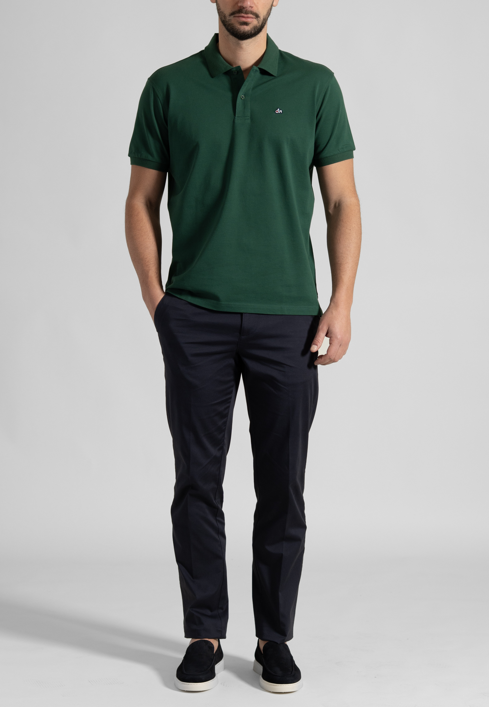 41210303-412056-A Σκούρο Μπλε Παντελόνι Chino Satin Stretch Κανονική Γραμμή - Image 1