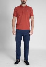 Navy Blue Light gabardine cotton chinos trousers