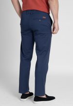 Navy Blue Light gabardine cotton chinos trousers - Image 4